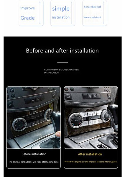 16PCS Ac Dash Düğmeleri Kapak Medya Hacim Düğmeleri Mercedes Benz C Glk Cls ml Gle W204 Için Kapak Çıkartmaları (Yurt Dışından) indirimleri