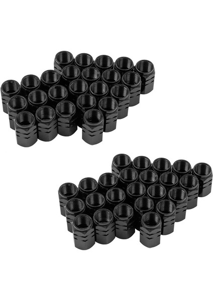 48PCS Valf Gövdesi Kapaklar Araba Lastik Valfi Gövdesi Kapak Kapakları Siyah (Yurt Dışından)