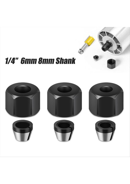 6/6 35/8mm Somun Gravürlü Kırpma Makinesi Yönlendirici Bit Adaptörü Elektrikli Yönlendirici Freze Kesici Accessorie (Yurt Dışından) fiyatları