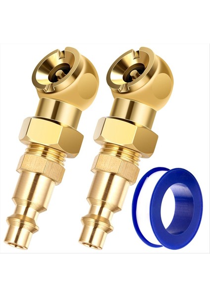 2 Pack Taşınabilir Hava Aynaları Katı Metal Kapalı Top Havası Chuck+1/4 Inç Npt Standart Hızlı Fiş Lastik Şişirme Göstergesi Nozul (Yurt Dışından)