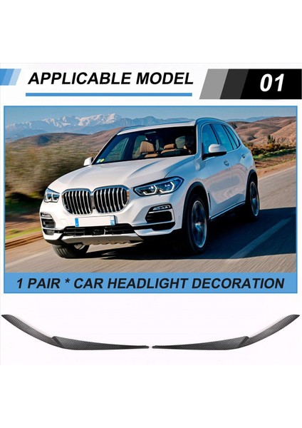 Siyahli Abs Izgara Kapağı Döşeme Far Göz Kapakları Kaş Far Döşeme Araba Lambası Kaşları Bmw X5 X6 G05 G06 B (Yurt Dışından) fırsatları