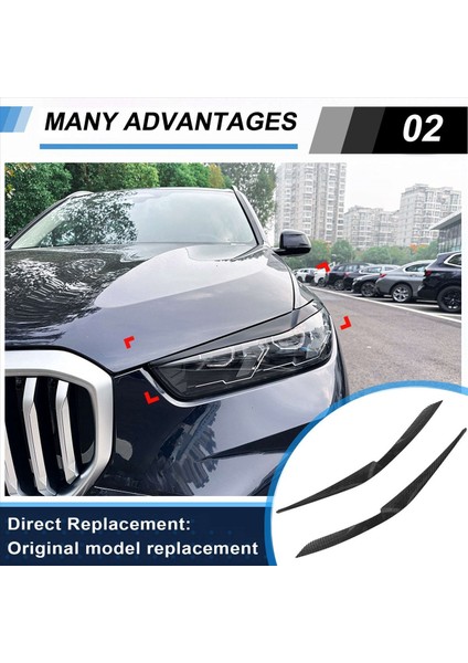 Siyahli Abs Izgara Kapağı Döşeme Far Göz Kapakları Kaş Far Döşeme Araba Lambası Kaşları Bmw X5 X6 G05 G06 B (Yurt Dışından) indirimleri