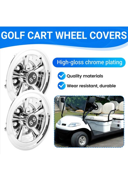 2pcs 8inch Ss Golf Arabası Tekerleği Kapaklar 5 Konuşulmuş Tasarım Hub Kapağı Için Golf Arabaları Için Kulüp Arabası Ezgo Yamaha (Yurt Dışından) fırsatları