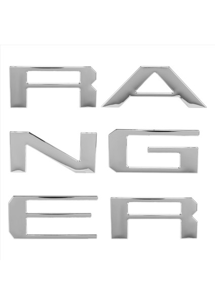 Tailgate Ford Ranger 2019 2020 3D Yükseltme ve Çıkartma Mektupları Bagaj Kapağı Amblemleri (Gümüş) Için Mektuplar Ekle (Yurt Dışından)