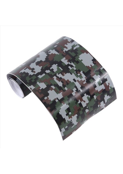 1 Rulo Camo Araba Sticker Karbon Fiber Motosiklet Pvc Vinil Ordu Sticker Camo Woodland Kamuflaj Etiketi Siyah Dijital Kamuflaj 152X10CM (Yurt Dışından)