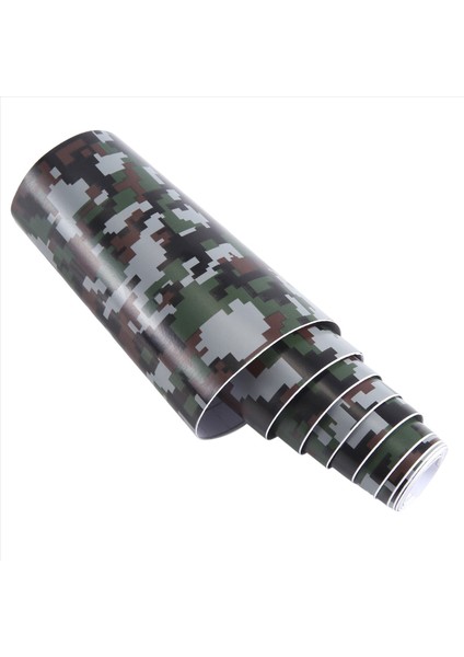 1 Rulo Camo Araba Sticker Karbon Fiber Motosiklet Pvc Vinil Ordu Sticker Camo Woodland Kamuflaj Etiketi Siyah Dijital Kamuflaj 152X10CM (Yurt Dışından) modelleri