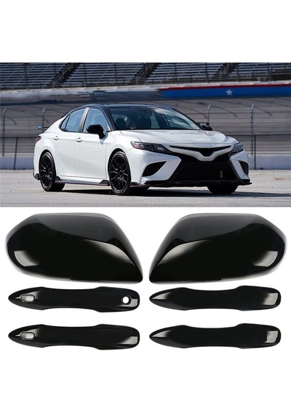 Yan Kapı Aynası Kapakları + Kapı Kolu Kapakları Toyota Camry 2018 2018 2019 2020 2021 2022 2023 Aksesuarları (Siyah) (Yurt Dışından) fiyatları
