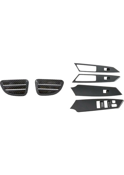 2 Set Araç Aksesuarları 1 Set Araç Cam Asansör Anahtarı Paneli Kapı Kol Altın Asansör ve 1 Set Ön Üst Hava Havalandırma Outlet Kapağı (Yurt Dışından)