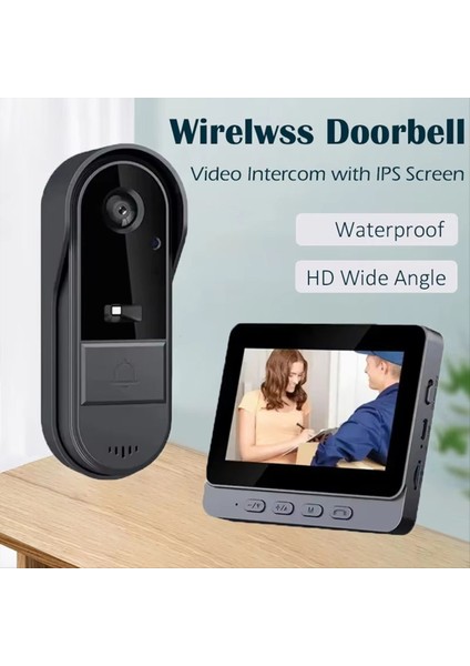 Intercom Doorbell Night Hd-Vision 4 3inch IPS Ekran Su Geçirmez Kapı Zili Kamerası Akıllı Ev Güvenlik Videosu Bell (Yurt Dışından) fiyatları