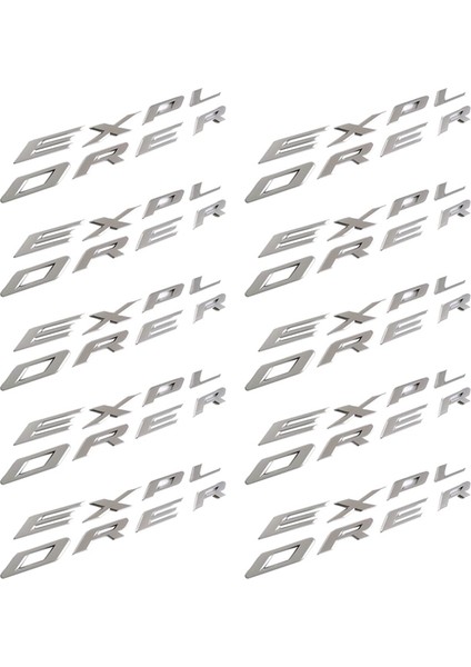 10X Explorer Araba Amblem Ön Davlumbaz Emblem 3D Harfler Explorer Çıkartma Ford 2011-2019 Explorer (Gümüş) (Yurt Dışından)