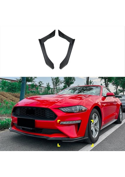 Ford Mustang Mk6 Için Ön Tampon Dudak Köşesi Spoiler Kanat Ayırıcıları 5 2018-2023 Aksesuarlar Karbon Fiber (Yurt Dışından) fırsatları