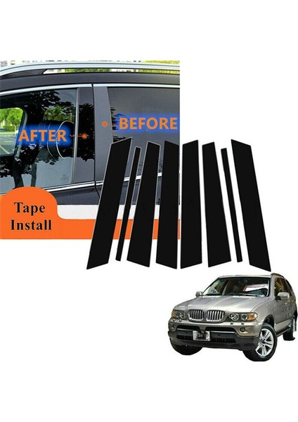 Araba Penceresi Kapı Sütunu B C Sütun Post Kapak Döşeme Bmw X5 E53 2000-2006 Siyah Pc Sticker 8pcs (Yurt Dışından) fiyatları