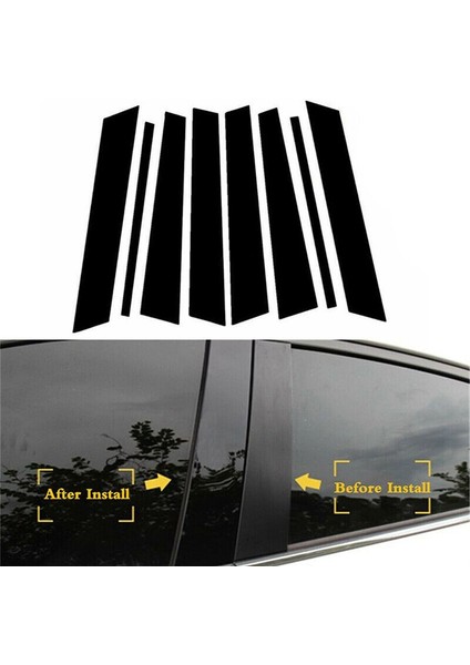 Araba Penceresi Kapı Sütunu B C Sütun Post Kapak Döşeme Bmw X5 E53 2000-2006 Siyah Pc Sticker 8pcs (Yurt Dışından) modelleri