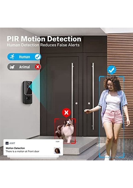 Kablosuz Kapı Zili Kamera Akıllı Video Kapı Zili Kamera ile Chime Ai Akıllı Insan Algılama Bulut Depolama Hd Canlı Görüntü (Yurt Dışından) fırsatları