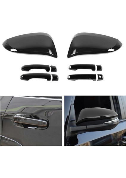 Araba Dış Dikiz Aynası Kapağı Döşeme + Kapı Kolu Kapak Kaplama Toyota 4runner 2017-2023 Aksesuarlar Siyah (Yurt Dışından) modelleri