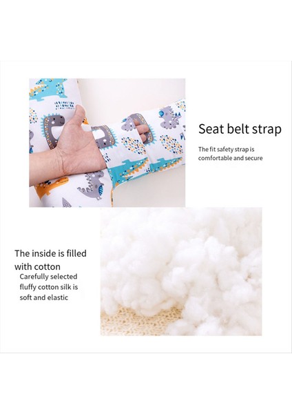 Araba H Şekil Kapsamı Yastığı Çocuk Araç Uyku Güvenliği Seyahat Yastığı Dinozor Deseni Yıkanabilir Konforlu Yumuşak Sides (Yurt Dışından) fırsatları