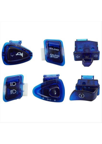 Gy6 50CC 125CC 150CC Atv Moped Scooter Motosiklet Başlıkları Işık Boynuz Dimmer Turn Tek Anahtar Düğmesi Mavi (Yurt Dışından)