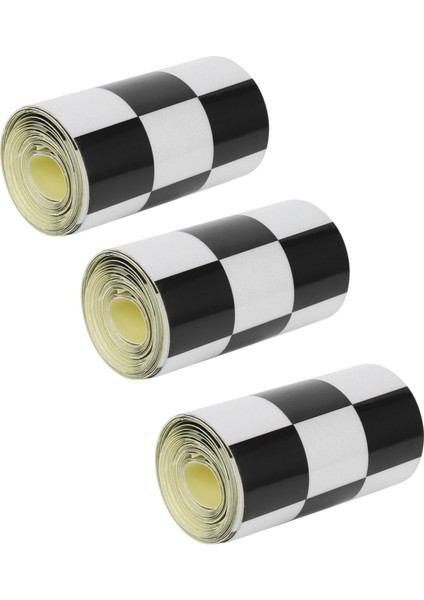 3x 3 Inç Siyah/beyaz Damalı Çıkartılı Teyp Araba Motosiklet Bisiklet Tank Çıkartma (Yurt Dışından)