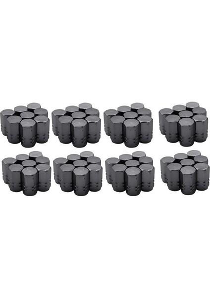 48 Adet Lastik Gövde Valf Kapakları Tekerlek Vanası Kapaklar Araba Toz Geçirmez Lastik Kapağı Altıgen Şekli Titanyum Gri (Yurt Dışından)