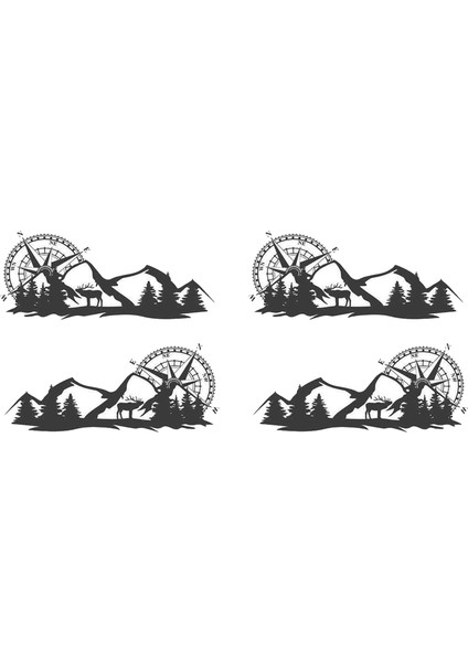 4x Rv Karavan Evrensel Gövde Çıkartması Dıy Pusula Navigasyonu Hayvan Çıkartma Etiketi Araba Karavan Römorku Için Dekorasyon (Yurt Dışından)