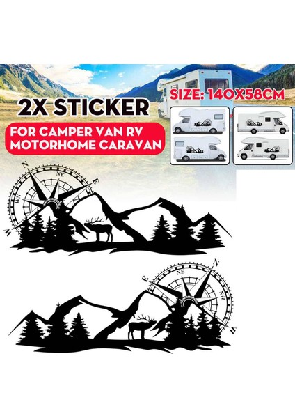 4x Rv Karavan Evrensel Gövde Çıkartması Dıy Pusula Navigasyonu Hayvan Çıkartma Etiketi Araba Karavan Römorku Için Dekorasyon (Yurt Dışından) fiyatları