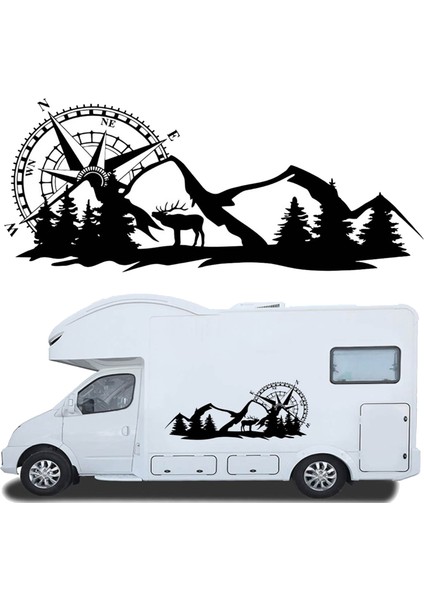 4x Rv Karavan Evrensel Gövde Çıkartması Dıy Pusula Navigasyonu Hayvan Çıkartma Etiketi Araba Karavan Römorku Için Dekorasyon (Yurt Dışından) modelleri