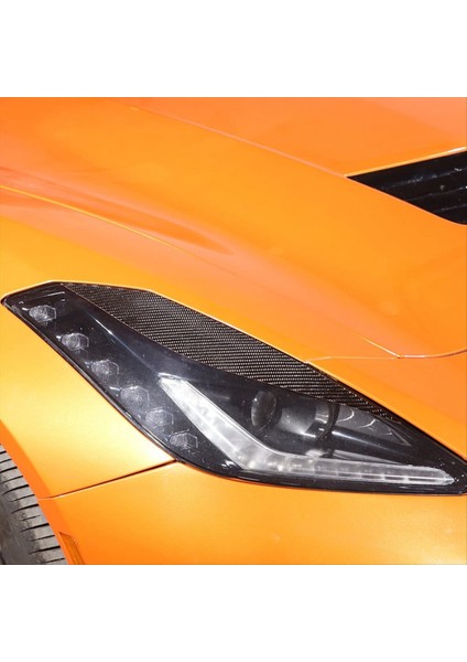 Corvette C7 Için 2014-2019 Yumuşak Karbon Fiber Araç Far Kaşları Çıkartma Far Far Decoartive Sticker Aksesuarları (Yurt Dışından) fırsatları