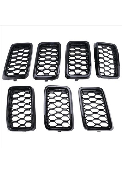 Siyah Araba Ön Ekleme Mesh Grille Dekorasyon Kapağı Ön Radyatör Giriş Giriş Izgara Döşeme Jeep Cherokee 2019 2020 2021 (Yurt Dışından)