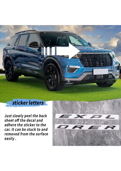 3D Harfler Abs Ön Kaput Amblem Explorer Spor Kaput Harfleri Ford Explorer 2011-2020 (Mat Siyah) Için Çıkartmalar (Yurt Dışından) fırsatları