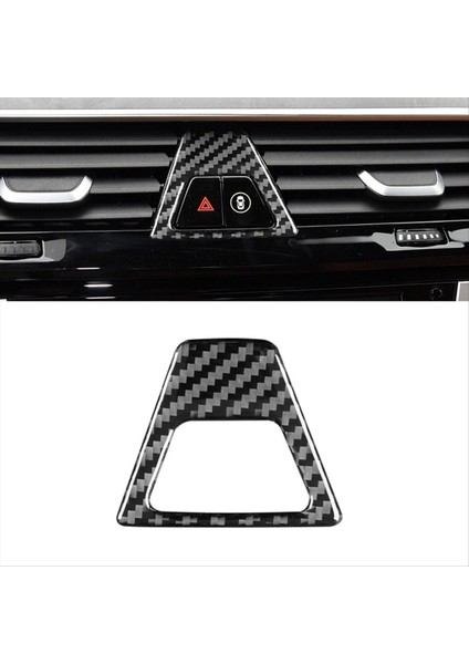 Bmw 5 Serisi G30 G38 2018-2021 Karbon Fiber Araç Merkezi Kontrol Uyarı Işık Düğmesi Döşeme Kapağı Iç Aksesuarlar (Yurt Dışından) indirimleri