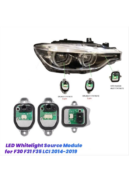 3pcs/set LED Modülü Beyaz Işık Kaynağı 63117419615 63117419610 Bmw F30 F31 F35 Lcı 2014-2019 Angel Eye Drl Modülü (Yurt Dışından) fiyatları