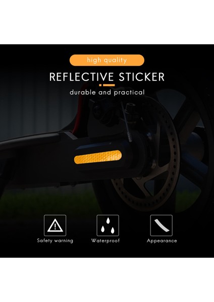Ön Arka Tekerlek Kapağı Koruyucu Kabuk Dokuzbot Için Yansıtıcı Çıkartma Maksimum G30 Scooter Aksesuarları 4pcs Sarı (Yurt Dışından) fiyatları