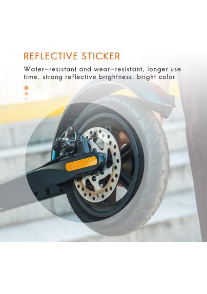 Ön Arka Tekerlek Kapağı Koruyucu Kabuk Dokuzbot Için Yansıtıcı Çıkartma Maksimum G30 Scooter Aksesuarları 4pcs Sarı (Yurt Dışından) modelleri