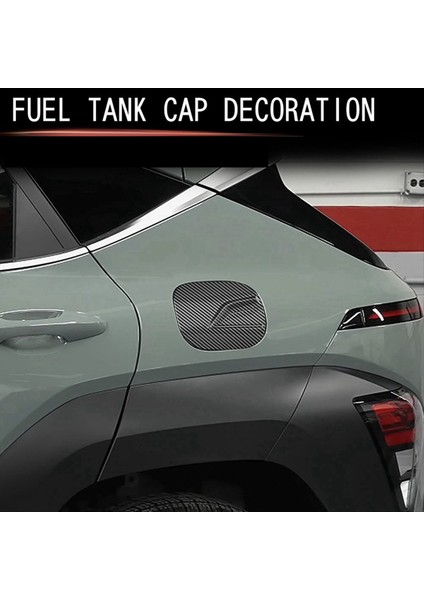 Hyundai Kona 2024+ Araç Dış Aksesuarlar Için Araba Kapısı Yakıt Deposu Gaz Kapağı Dekorasyon Kapağı Trim Karbon Fiber Desen (Yurt Dışından) modelleri