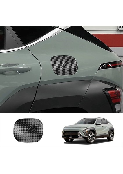 Hyundai Kona 2024+ Araç Dış Aksesuarlar Için Araba Kapısı Yakıt Deposu Gaz Kapağı Dekorasyon Kapağı Trim Karbon Fiber Desen (Yurt Dışından) fırsatları
