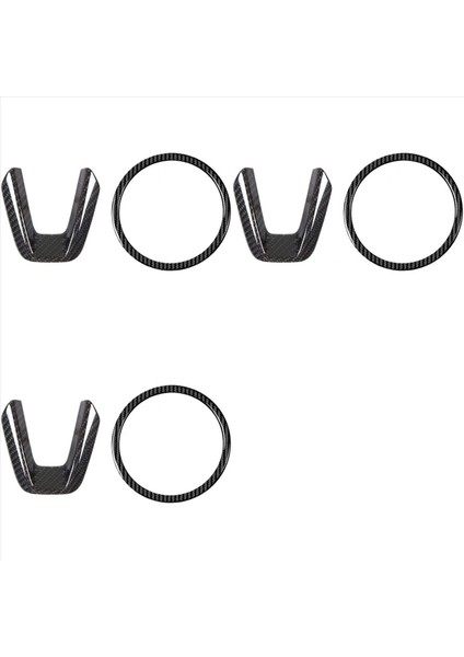 6x Karbon Direksiyon Simidi Sequins Direksiyon Simidi Halkası Logo Aplike Kapak Araç Aksesuarları Mazda 3 6 Cx-4 Cx5 (Yurt Dışından)