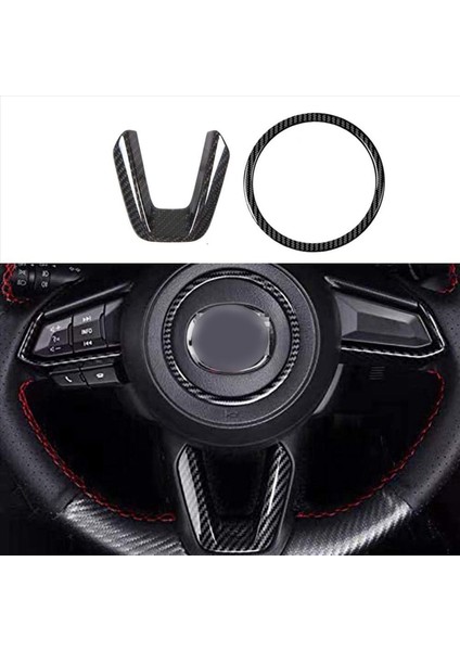 6x Karbon Direksiyon Simidi Sequins Direksiyon Simidi Halkası Logo Aplike Kapak Araç Aksesuarları Mazda 3 6 Cx-4 Cx5 (Yurt Dışından) modelleri