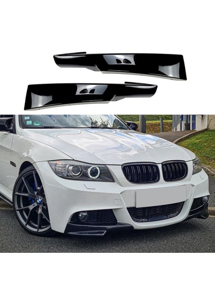 Parlak Siyah Ön Tampon Dudak Köşe Kapağı Trim Alt Koruyucu Ayırıcı Spoiler For-Bmw E90 320I 330I M-Tech Lcı 09-12 (Yurt Dışından) fiyatları