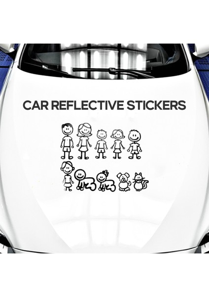 10 Parçalı Araba Çıkartma Ailesi ile Evcil Hayvan Araba ile Şanslı Çıkartmalar Pencere (Siyah) Için (Yurt Dışından) fırsatları