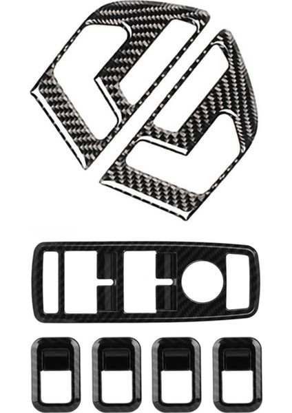 Karbon Fiber Araç Kapısı Düğmeleri Koltuk Ayar Paneli Kapak Trim 2 Pcs 5 Pcs Oluşturma (Yurt Dışından)