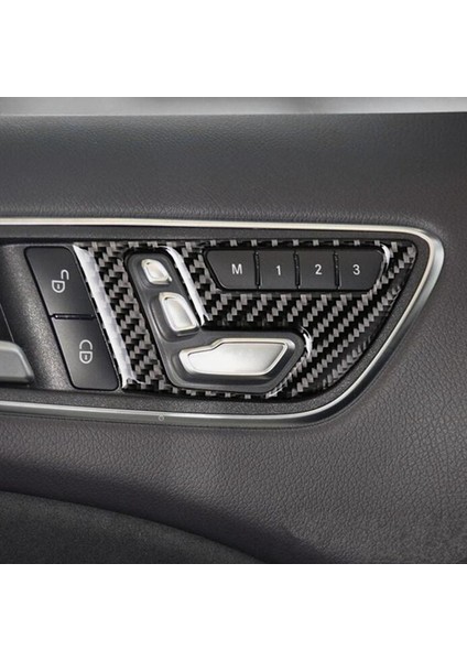 Karbon Fiber Araç Kapısı Düğmeleri Koltuk Ayar Paneli Kapak Trim 2 Pcs 5 Pcs Oluşturma (Yurt Dışından) modelleri