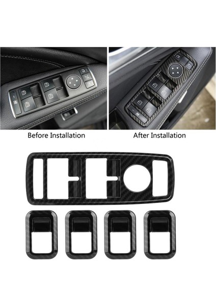 Karbon Fiber Araç Kapısı Düğmeleri Koltuk Ayar Paneli Kapak Trim 2 Pcs 5 Pcs Oluşturma (Yurt Dışından) indirimleri
