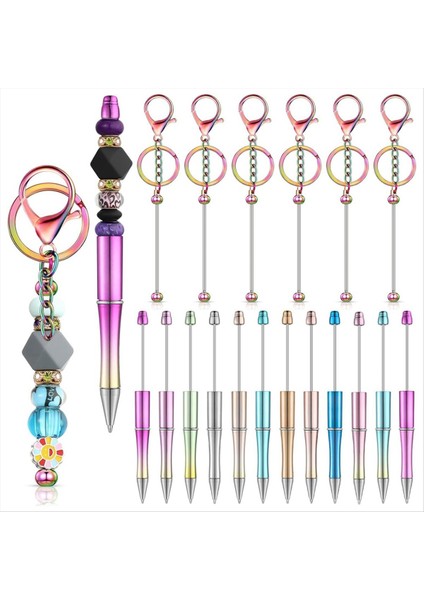 18 Adet Boncuklu Kalem Boncuklu Anahtarlık Çubukları Kolye Dıy Noel El Sanatları Ofis Okulu Malzemeleri (Renkli) (Yurt Dışından) fiyatları