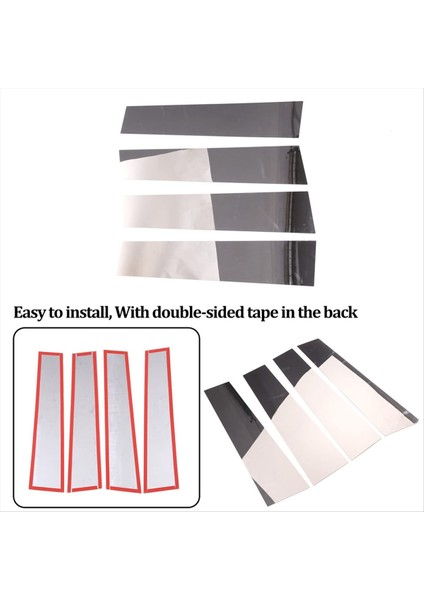 Rivian Için R1T 2022 2023 Araba Kapısı B Sütun Döşeme Kalıp Pencere Kapağı Döşeme Stickers Aksesuarlar Paslanmaz Çelik (Yurt Dışından) fırsatları