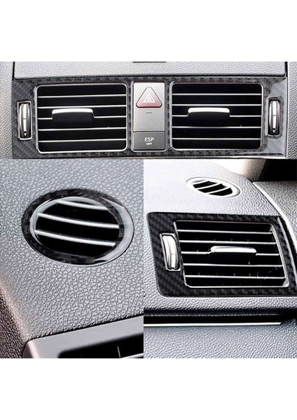 10PCS Karbon Fiber Iç Merkez Konsol Konsolu Gösterge Tablosu Hava Havalandırma Outlet Benz C-Serisi W204 2007-2013 (Yurt Dışından) indirimleri