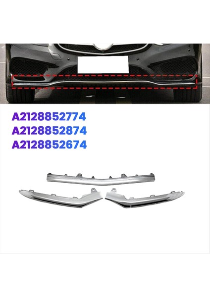 3pcs Ön Alt Tampon Krom Trim Kalıplama Benz E Sınıfı W212 14-16 A212852774 A212852874 A2128852674 (Yurt Dışından) fırsatları
