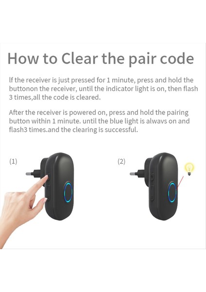 Su Geçirmez Akıllı Kapı Zili Kablosuz Kapı Zili Ev Kapı Zili Akıllı 4 Seviyeli Hacim Kontrolü 38 Şarkılar Kapı Zili Ab Fiş (Yurt Dışından)