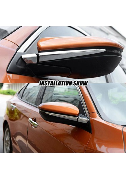 4pcs Krom Yan Kapı Arka Görünüm Ayna Sütun Trim Kapak Honda Civic 2018 2019 2019 2020 (Yurt Dışından) indirimleri