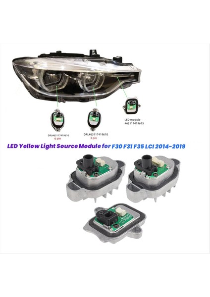 3pcs/set LED Modül Modül Angel Göz Sarı Işık Kaynak 63117419615 Bmw F30 F31 F35 Lcı 2014-2019 Drl Modülü Için (Yurt Dışından) modelleri