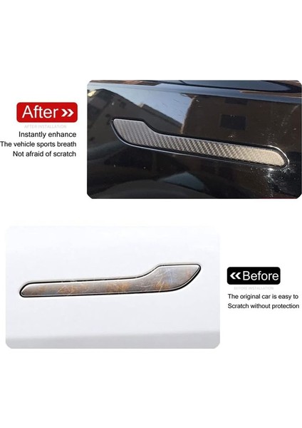 Tesla Model 3 Için Modle Y 2017-2023 Araba Kapı Tutucu Kapak Koruma Dekorasyon Aksesuarları (Abs Mat Karbon Fiber) (Yurt Dışından) indirimleri